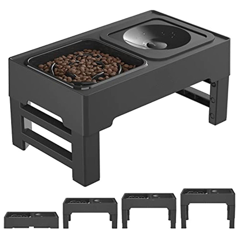 Adjustable Elevated Dog Bowl With slow feed