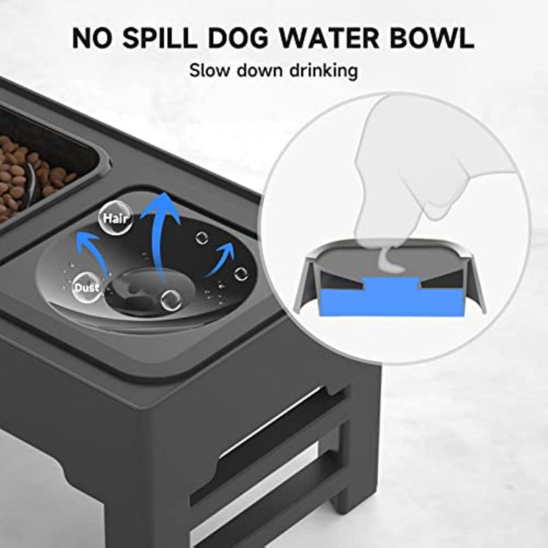 Adjustable Elevated Dog Bowl With slow feed