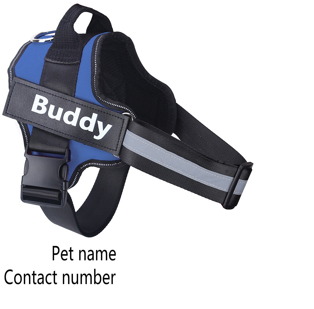 Personalized Dog Harness NO PULL Reflective Breathable Adjustable Pet Harness Vest For Small Large Dogs with Custom Patch