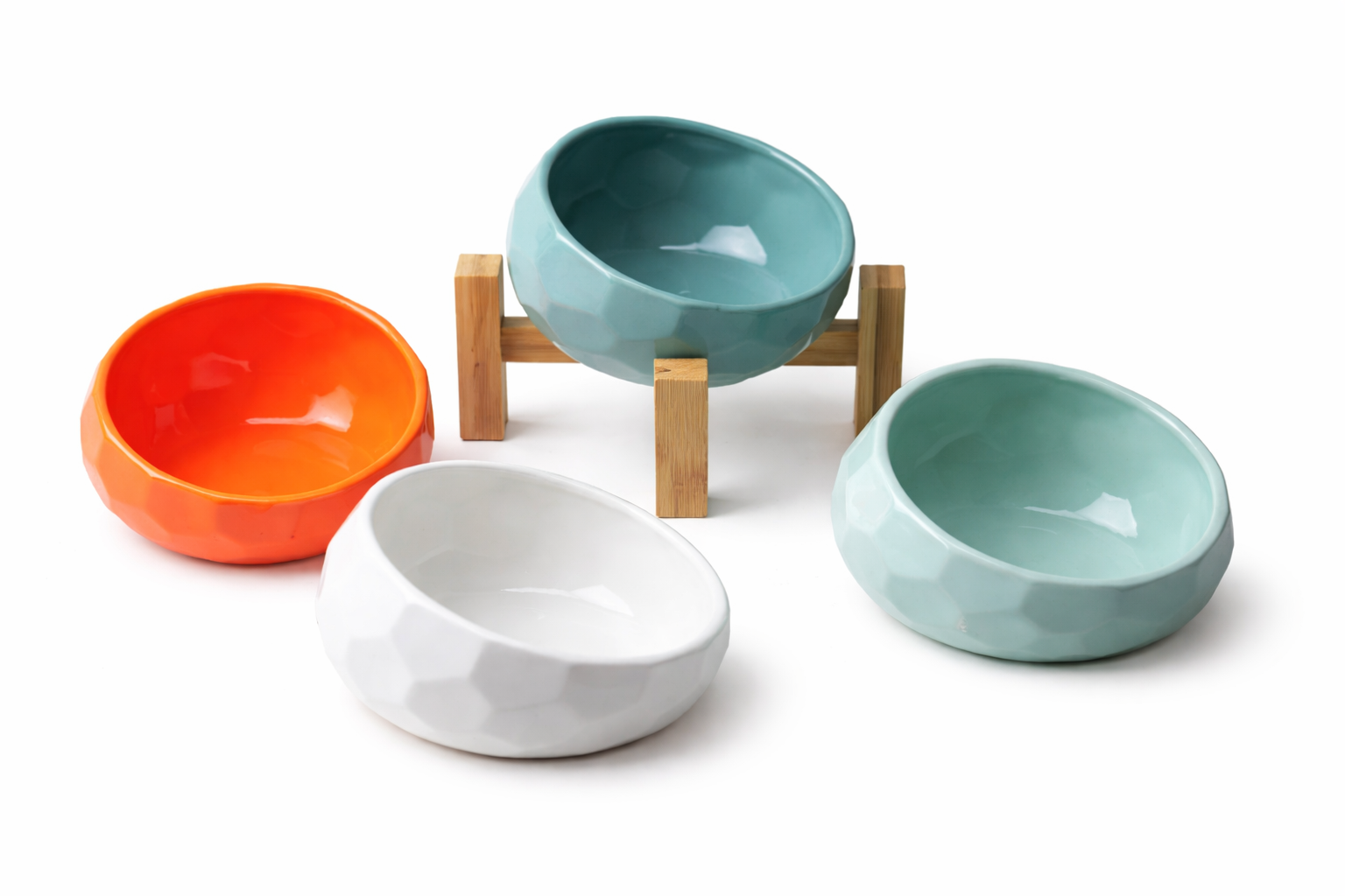 Pet Supplies Bowl Ceramic Cat Bowl Dog Bowl Oblique Mouth