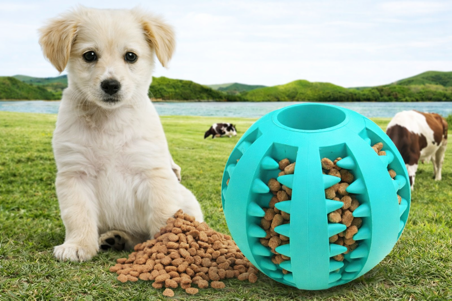 Pet Slow Feeder Dog Toy Cute Funny Rubber Dog Ball Toy