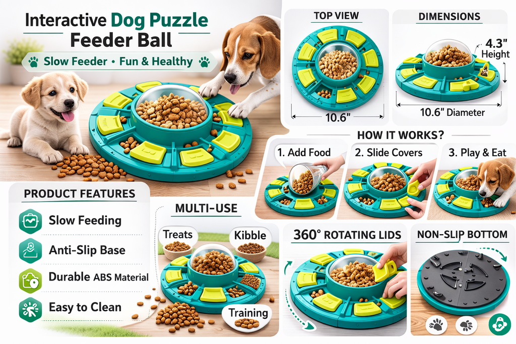 Interactive Dog Puzzle Toy For IQ Improvement And Slow Feeding Suitable For All Sizes Pets Nutritious Diet-Friendly Non-Electric Plastic Pets Game Pet Products