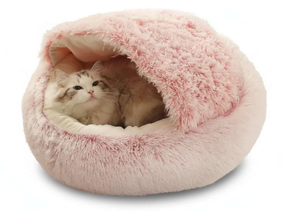 2 In 1 Dog And Cat Bed Pet Winter Bed Round Plush Warm Bed House Soft Long Plush Pets Bed Pet Products